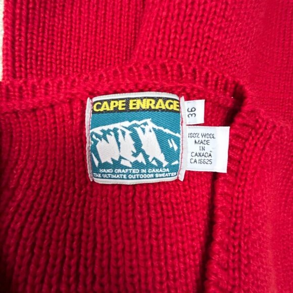Cape Enrage Womens Size 36 Zip Front 100% Wool Knit Sweater Vest Red Lightweight - Picture 7 of 7